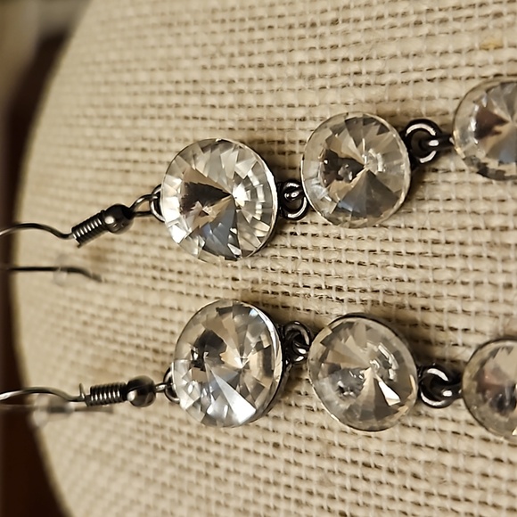 Long Clear Glass Earrings - Picture 3 of 6